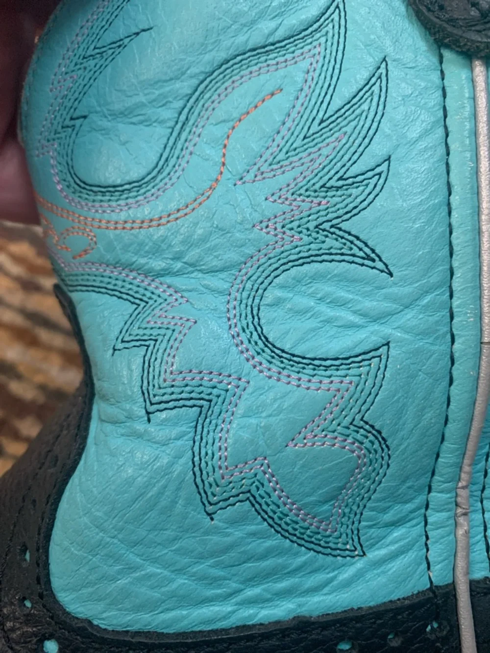 Justin Gypsy Boots Teal Shaft with Black Foot - Picture 7 of 13
